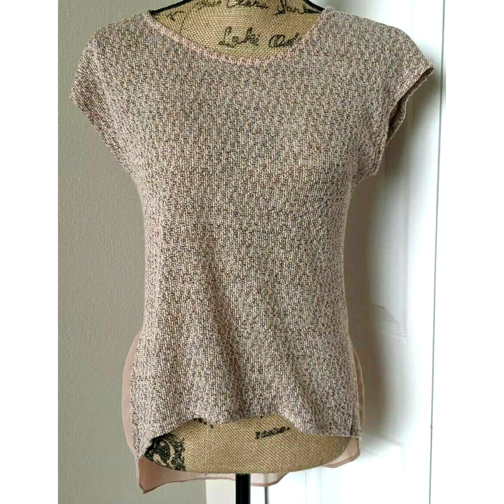 Bar III Blouse Sleeveless High-Low Sheer Ruffle